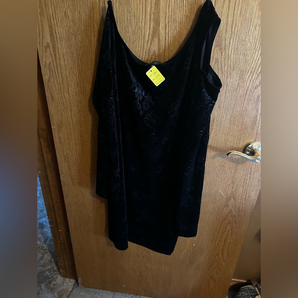 Elegant Plus Black Velvet Women's Dress
